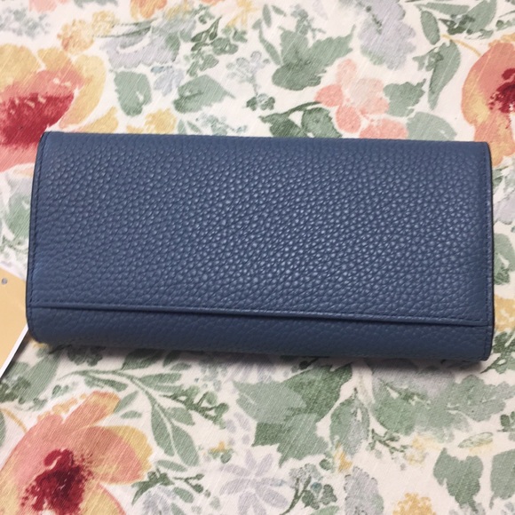 NWT Michael Kors Large Sullivan Leather Wallet Blue - Picture 7 of 8